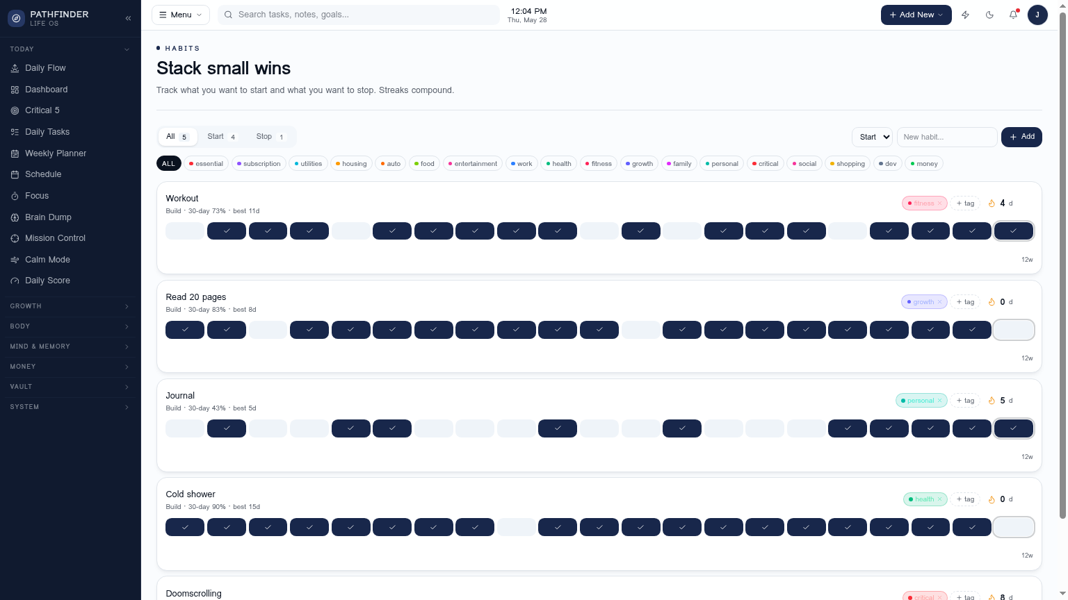 Stack small wins — desktop